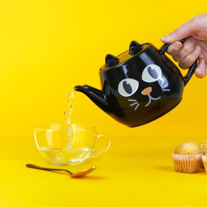 THÉIÈRE WAKE CAT NOIR CÉRAMIQUE