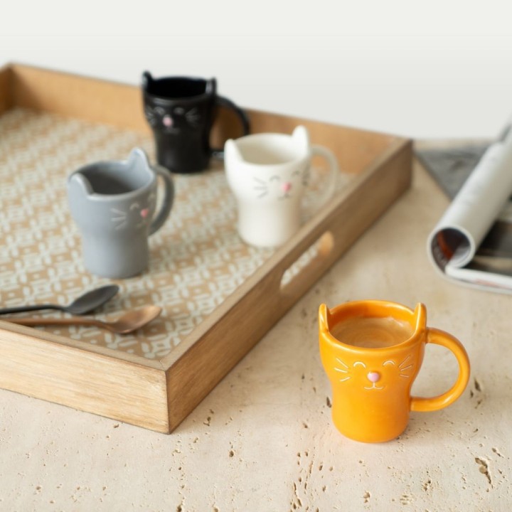 SERVICE À CAFÉ MEOW X 4 CÉRAMIQUE