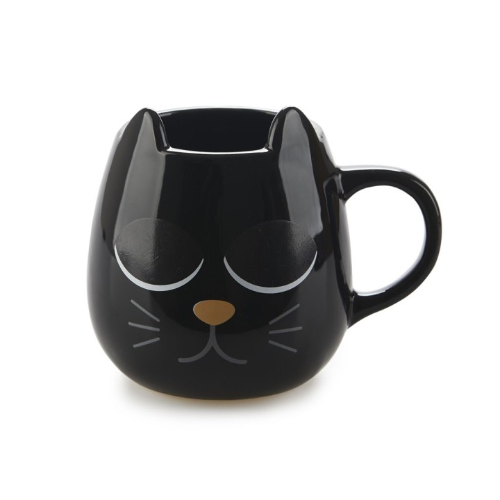 MUG WAKE CAT NOIR