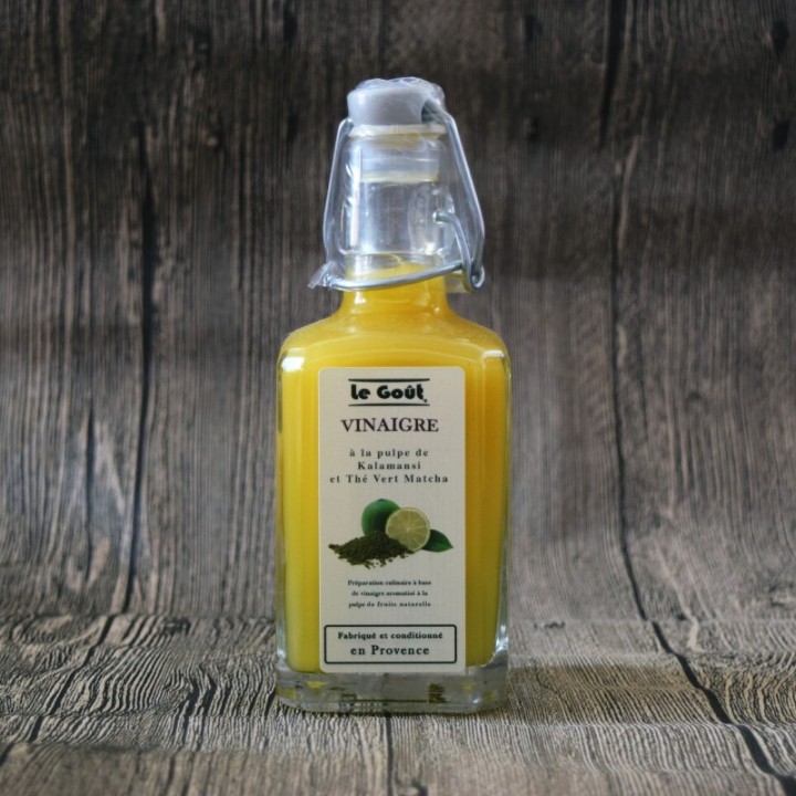 VINAIGRE À LA PULPE DE KALAMANSI & THÉ VERT MATCHA