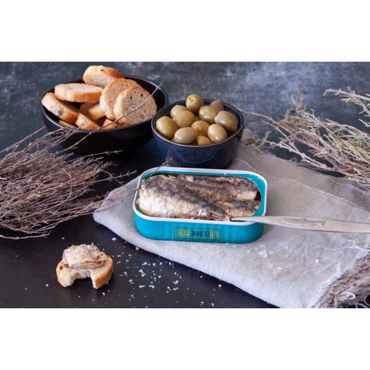 SARDINES  À L'HUILE D'OLIVE ET FLEUR DE SEL 115G