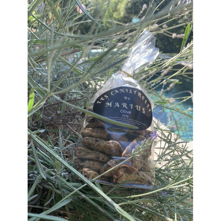 CANISTRELLI OLIVES. SACHET DE 250G