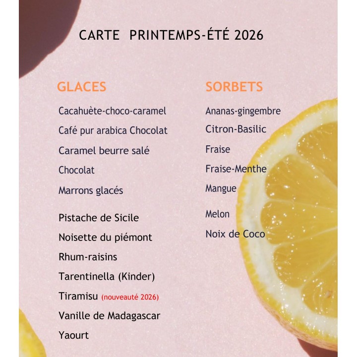 GLACES TARENTINA. POT DE 50CL