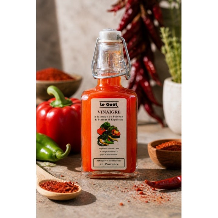 VINAIGRE À LA PULPE DE POIVRON & PIMENT D'ESPELETTE
