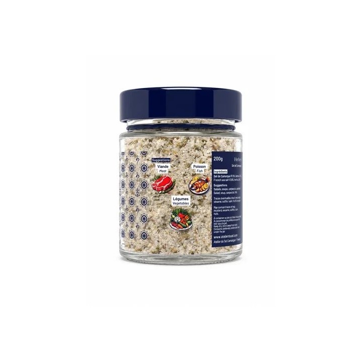 SEL DE CAMARGUE AUX HERBES DE PROVENCE. POT DE 200G