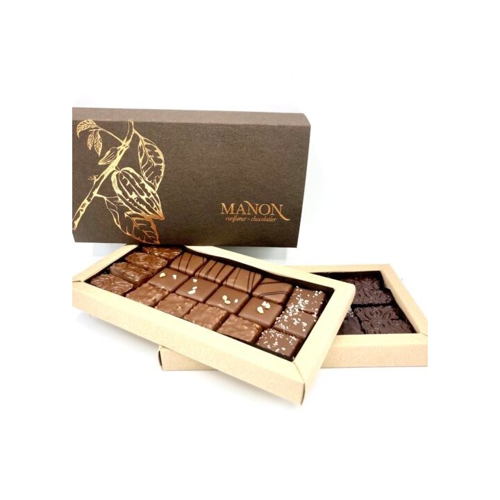 BALLOTIN 19 CHOCOLATS PRALINÉS NOIR ET LAIT 140G