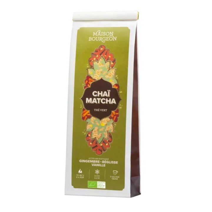 CHAÏ MATCHA - THÉ VERT GINGEMBRE RÉGLISSE VANILLE - 100G