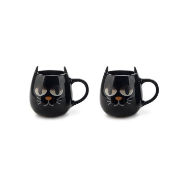 SET TASSES À CAFÉ WAKE CAT X 2