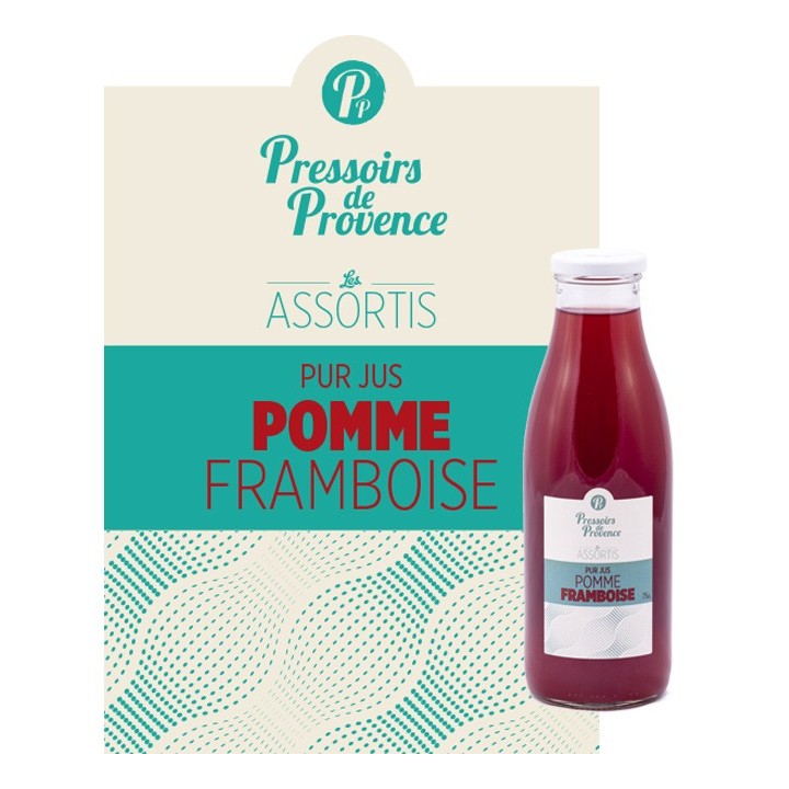 PUR JUS POMME FRAMBOISE. 75CL