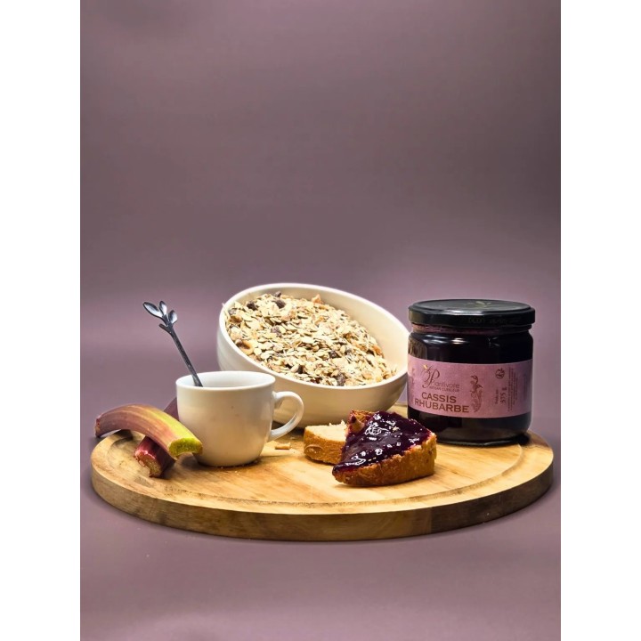 CONFITURE CASSIS RHUBARBE. 375G. LE PLANTIVORE
