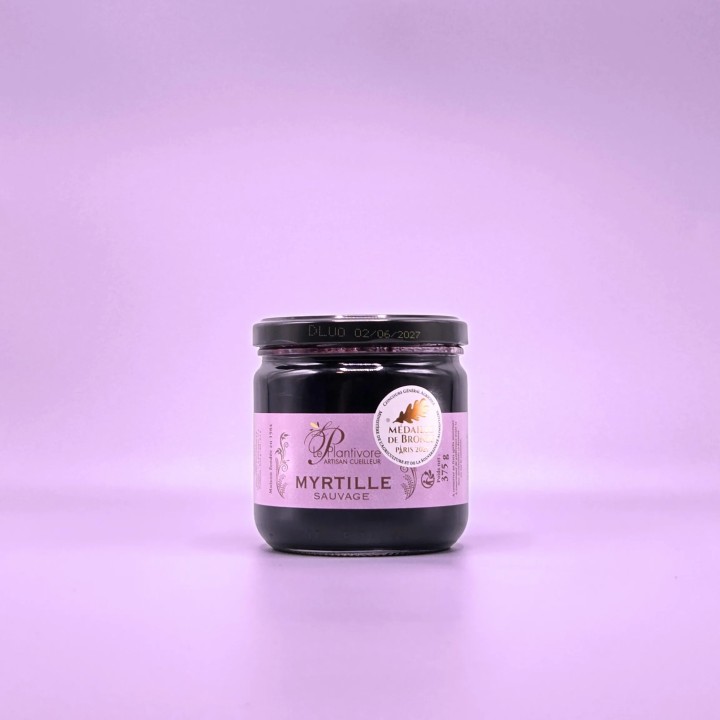 CONFITURE MYRTILLE SAUVAGE. 375G. LE PLANTIVORE