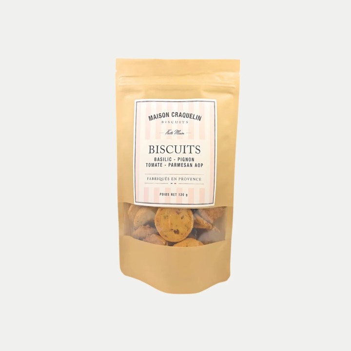 BISCUITS BASILIC  PIGNON  TOMATE & PARMESAN. 120G