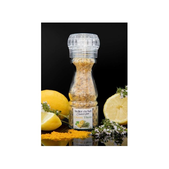 SEL DE CAMARGUE CITRON THYM. MOULIN 115G
