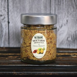 MOUTARDE ARTISANALE CITRON RUBARBE. 120G